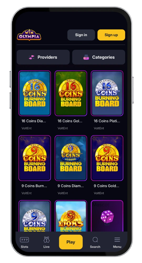 WinOlympia kasino apk